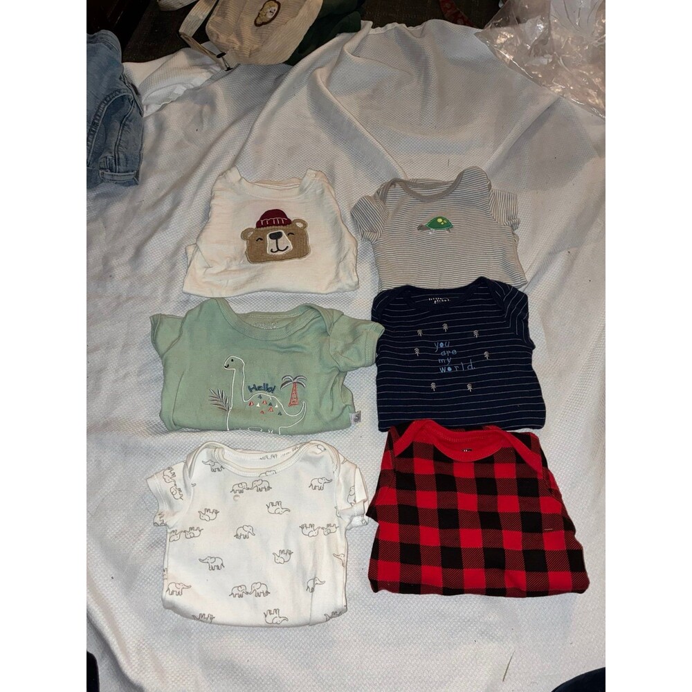 Lot of 6 Baby Boy’s One Piece Outfits Size 6M & 6-9 M